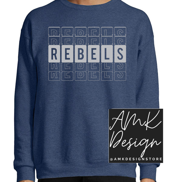 Stacked Rebels Foil Silver Sweatshirt