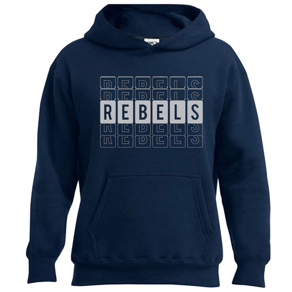 Stacked Rebels Foil Silver Hooded Sweatshirt